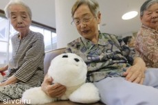 Японские пенсионеры играют с роботами